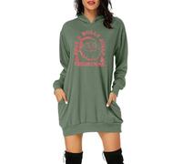 Générique Robe de Noël Femme avec Imprimé Alphabet Have A Holly Jolly Christmas Robe de Noel avec Capuche et Poches Robes Sweat-Shirt Confortable Robes Pulls Chic pour la période de l'Avent