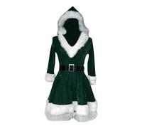 Générique Robe De Noël Fille,Robe Père avec Châle Chapeau 8 Ans Déguisement Mère Costume Pere Noel Enfant Tenue Mon Premier Bebe Fille Vêtements Bébé Pas Cher (Vert#B,8-10 Ans)