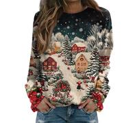 Générique Robe De Noel Mode Moche Couple Roulé Vetement T Shirt Femme Sweater Chaude Rouge Robe Pull Noel Rigolo Chaud Christmas Pull Noir Femme Chemise M
