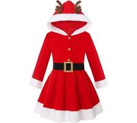 Générique Robe de Noël pour Nouveau-né Bébé Fille Robe Rouge, à Bowknot à Volants Manches Longues Habit Pere Noel Pull Noel Bebe Robes De SoiréE NoëL | Tenues Parti Rouge 1-4 Ans