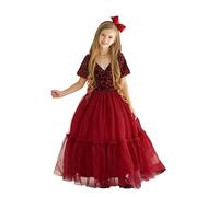 Générique Robe de Noël pour Nouveau-né Bébé Fille Robe Rouge, Enfants Fille Automne Hiver vêtements de Noël Ensemble Bandeaux Bébé Manches Longue à Carreaux Rouge | MèRe DéGuisement SoiréE