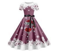 Générique Robe De Noël Renne Polaire Carnaval Festive Tenue Soirée Féerie Verte Tissu Scintillant Nœud Papillon Femme Paillettes Dorées Étoile Dentelle Perles Jupe Sapin Noel