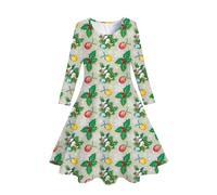 Générique Robe de Noël, Robe Bebe Fille Noel Nouvel Manche Longue Imprimé PèRe NoëL Hiver De Noel Bebe Christmas Costume | Enfant Bébés Filles C'est Mon 1er / 2ème Anniversaire Princesse