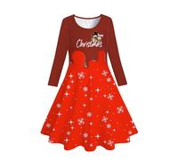 Générique Robe de Noël, Robe Bebe Fille Noel Nouvel Manche Longue Imprimé PèRe NoëL Hiver De Noel Bebe Christmas Costume | Enfant Bébés Filles C'est Mon 1er / 2ème Anniversaire Princesse