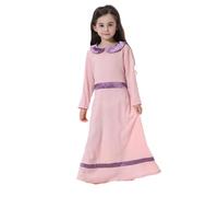 Générique Robe De Prière Abaya pour Enfants Et Filles À Manches Longues Caftan Marocaine Turque Arabe Vêtements Islamiques Garçon Qamis Courtes Thobe Djellaba avec Hijab (Rose,2-3 Ans)