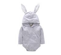 Générique Robe De Priere Enfant Fille Oreille Barboteuse Tenues Pâques bébé Filles garçons Lapin 3D Infantile Lapin Body avec Poche vêtements Filles Tenues et Ensemble (Grey, 0-3 Months)