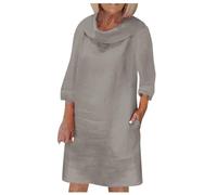 Générique Robe De Priere Femme Musulmane 66 Piece,Robes D'éTé Robe à Manches Courtes Col Rond Smock DéContractéE Mini Robes D'éTé (Grey S)