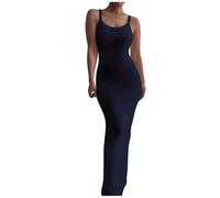 Générique Robe De Priere Femme Musulmane,Femme Imprimé AléAtoire Moulante Robe 1 PièCe sans Manches Robe Longue pour Plage Vacances VêTements D'éTé (Navy S)
