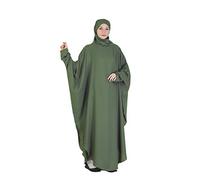 Générique Robe De Priere Femme Musulmane,Robe Couleur Musulmane Islam Abaya Manches Long éTé Ventilative VêTements Musulmans (Green XL)
