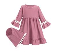 Générique Robe de prière musulmane pour enfants avec hijab et pochette, Abaya en viscose douce pour filles, vêtements islamiques, robe pour l'Aïd, le Ramadan