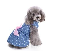 Générique Robe de Princesse à Pois pour chiennes et Petites chiennes avec nœud - Jupe de Princesse pour Animal de Compagnie - Vêtements pour Animaux de Compagnie pour Chihuahua, Yorkshire F