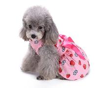 Générique Robe de Princesse à Pois pour chiennes et Petites chiennes avec nœud - Jupe de Princesse pour Animal de Compagnie - Vêtements pour Animaux de Compagnie pour Chihuahua, Yorkshire A