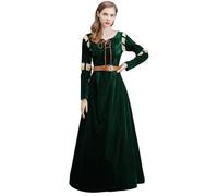 Générique Robe de Princesse Courageuse pour Femmes Robe du Personnage Merida Costume Médiéval Renaissance pour Halloween Tenue Verte de Reine de Cour Costume de Style Royal Britannique