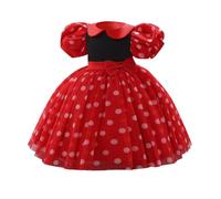 Générique Robe De Princesse Fille,Robe à Tenue De Princesse à NœUd pour Vacances à L'éGlise Concours FêTe d'anniversaire (Red 12-18 Months)