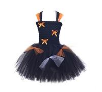 Générique Robe De Princesse Halloween Pour Fille,Deguisement Fille Bebe Costume Enfant Filles Déguisement Chauve Souris Terrifiant 10 Ans Paillette Adorable Tenue D'Été Hiver (Orange,3-6 mois)