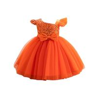 Générique Robe de Princesse Scintillante à Manches Papillons - en Tulle Arc-en-Ciel, Coupe sans Manches pour événement Formel ou fête.（Saffron,18-24 Mois）