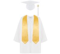 Générique Robe de Remise de Diplôme pour Enfants 2025 Tenue de Graduation avec Chapeau à Pompon et Cape Ensemble de Cérémonie Unisexe pour la Maternelle et l'École Primaire