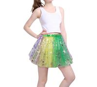 Générique Robe de soirée à Paillettes tricolores pour Femme Tenue de Spectacle de scène élastique - Élégance Scintillante pour événements et Cabaret (Green, One Size)