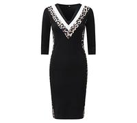 Générique Robe de Soirée Élégante en Séquins avec Col en V et Imprimé Léopard pour Femmes (Brown, M)