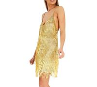 Générique Robe de soirée élégante sans Manches à Paillettes avec décolleté Dos pour Femme (Gold, M)