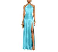 Générique Robe De Soiree Femme Chic Et Elegant sans Manches Dos Nu Col Licou Fendu Longueur Cheville Fluide Legere pour Ceremonie Bal Ete Plage Boheme Sexy