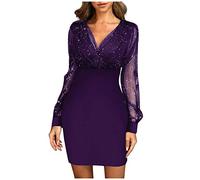 Générique Robe de Soiree Femme, Jupe Hiver Nu Tenue de Soirée Grande Taille Brillante Fille Tenues Qui Les Et Réveillon Anniversaire Saint Empire Soirée Robe Longue Paillette Femme L