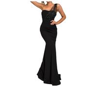 Générique Robe De Soiree Femme sans Manches Ceremonie Dentelle Ourlet IrréGulier Robes Chic Et Elegant Taille Slim Fit Haute Grande Taille Mariage Invité Princesse De Promo Anniversaire Dress