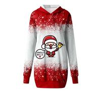 Générique Robe De Soirée Noel Femme, Sweat Long Femme avec Capuche À Manches Longues Col Rond Pullover Imprimé Ample Haut Automne Hiver Dress Confortable Hoodie Casual avec Poches