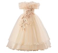Générique Robe de soirée pour Fille 7-12 Ans, Épaules Nues, Jupe Tutu, Tenue élégante, pour Enfant, pour Mariages et soirées