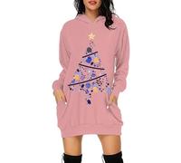Générique Robe de Tous Les Jours Robe à Capuche à imprimé enfance de Noël Violette pour Femme(M)