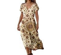 Générique Robe décontractée Femme pour Toutes Les Occasions avec Coupe Ample et Design Pratique pour Une Performance Quotidienne (Yellow, XXXL)