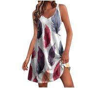 Générique Robe décontractée pour Femmes avec col Rond et Design imprimé élégant Poches Pratiques et Coupe débardeur Suspendu Confortable pour Un Style Quotidien (Light Blue, M)