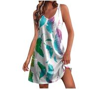 Générique Robe décontractée pour Femmes avec col Rond et Design imprimé élégant Poches Pratiques et Coupe débardeur Suspendu Confortable pour Un Style Quotidien (Mint Green, M)