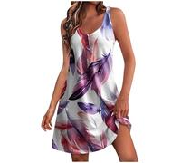 Générique Robe décontractée pour Femmes avec col Rond et Design imprimé élégant Poches Pratiques et Coupe débardeur Suspendu Confortable pour Un Style Quotidien (Rose Gold, M)