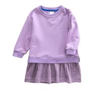 Générique Robe Décontractée pour Fille en Velours et Tissu Principal Couleur Unie Style Mignon et Confortable pour Quotidien(Purple, 5-6 Years)