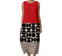 Générique Robe DéContractéE Robe décontractée pour Femme,Longue et Fluide,sans Manches,imprimée,Maxi,pour Un Usage Quotidien,Confortable,Tenue d'été et de Printemps