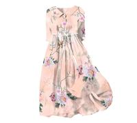 Générique Robe d'été Tendance pour Femme Style coréen avec Lacets et Coupe ajustée mi-Longue à Manches Courtes (XXXL)