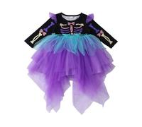 Générique Robe d'halloween 2025 pour Fille,Vêtements Carnaval Cosplay Costumes et de Robes FêTe Deguisement Fille Spooktacular Costume Fêtes, Anniversaires, Halloween 2-10 Ans