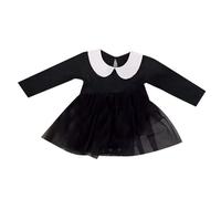 Générique Robe d'halloween à Manches Longues pour Filles, Robe de Princesse Noire, Longue Bodys Naissance (Black, 6-12 Months)