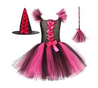Générique Robe d'Halloween Costume Deguisement Halloween Enfant de sorcière pour fille Déguisement galets bébé Zombie Mariée Fantôme Maxi Tulle Bal manches longues Fête des Morts