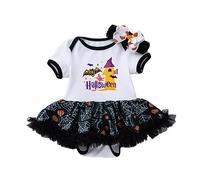 Générique Robe d'halloween pour fille Mascarade Noire Halloween Déguisement Chauve-Souris Tutu Tulle Imprimé Citrouille Araignée Squelette Carnaval Fête Fancy Dress up Costume