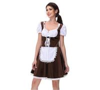 Générique Robe Dirndl Allemande pour Femme,Robe avec Tablier D'Octobre Carnaval Set Costume Bavarois Déguisement Oktoberfest Tyrolien De Festival Femmes