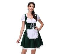 Générique Robe Dirndl Allemande pour Femme,Robe avec Tablier D'Octobre Carnaval Set Costume Bavarois Déguisement Oktoberfest Tyrolien De Festival Femmes