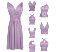 Générique Robe Dos à Bretelles Multiples Nuisette sans Manches décontractée avec Lien Tenue de soirée séduisante pour l'été Parfaite pour Danser Lors de Vos fêtes (Purple, M)