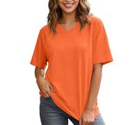 Générique Robe élégante Grande Tunique Fluide Confortable Polyvalente Parfaite Tenue décontractée Quotidienne idéale Saison Estivale (Orange, XXXL)