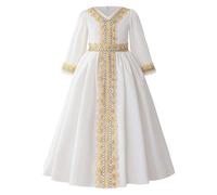 Générique Robe élégante pour Filles brodée et ceinturée Abaya Traditionnelle avec Bordure en Dentelle pour Tenue de soirée