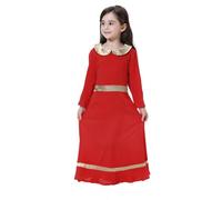 Générique Robe Élégante pour Filles Garçon Caftan Musulman Maxi Ramadan Vêtement Moyen-Orient Boubou Qamis Manches Courtes Abaya Dubai Luxe T-Shirts Et Dictons Garçons (Rouge,10-11 Ans)