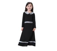 Générique Robe Élégante pour Filles Garçon Caftan Musulman Maxi Ramadan Vêtement Moyen-Orient Boubou Qamis Manches Courtes Abaya Dubai Luxe T-Shirts Et Dictons Garçons (Le Noir,8-9 Ans)