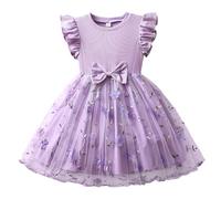 Générique Robe en Tulle pour bébé Fille avec Manches Longues, Robe Tutu pour Petite Fille, Parfaite comme Robe de Demoiselle d'honneur ou fête de Noël, Robe d'anniversaire à Manches Longues Princesse