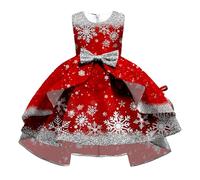 Générique Robe Enfant Fille Noel - Longues Tulle Tutu Robe Paillette Noeud Hiver Robe Anniversaire Mariage Habillée Rayé Imprimé Robe Robe Ceremonie Petite Filles pour de NoëL,4-13 Ans